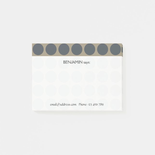 Post-it® Personnalisable n'importe quel Motif de Pois coule (Devant)