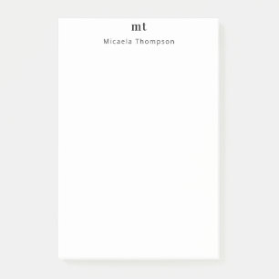 Post-it® Personnalisé à peine blanc + initiales