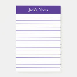 Post-it® Personnalisé avec ligne violet classique
