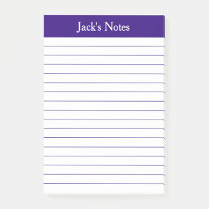 Post-it® Personnalisé avec ligne violet classique