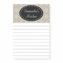 Personnalisé Beige Kitchen Post It Notes