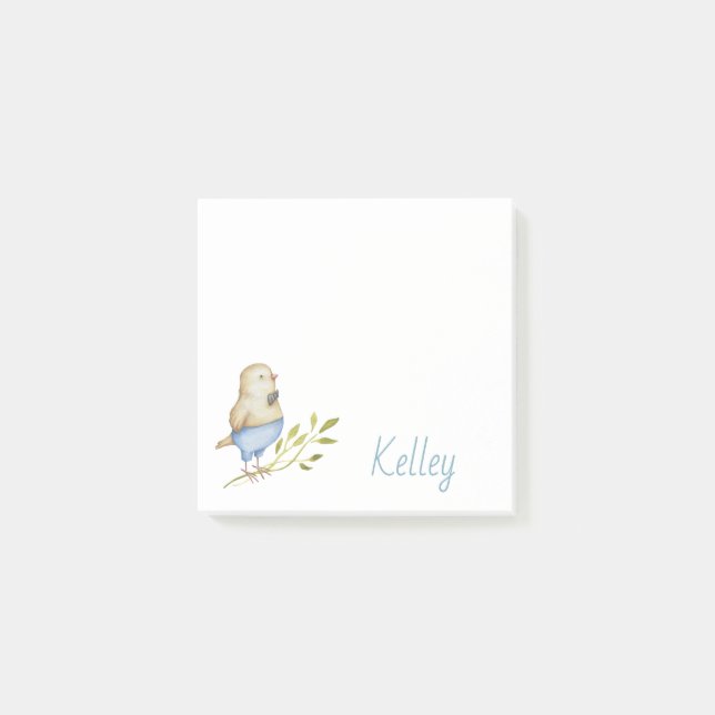 Post-it® Personnalisé Cute Bird Botanique (Devant)