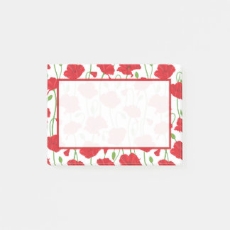 Post-it® Personnalisé Élégant Botanique Coquelicot Rouge Fl