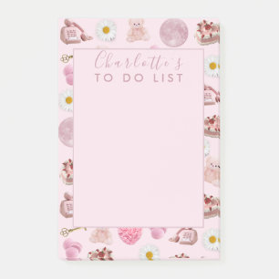 Post-it® Personnalisé Monogramme Coquette Cute Girl Rose Fe