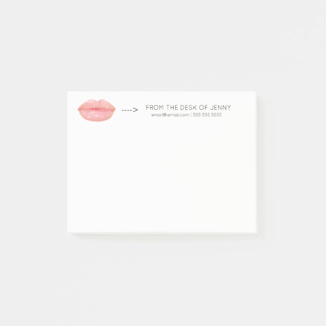Post-it® Personnalisé Personnalisé Minimal Rose Rose Lips O (Devant)