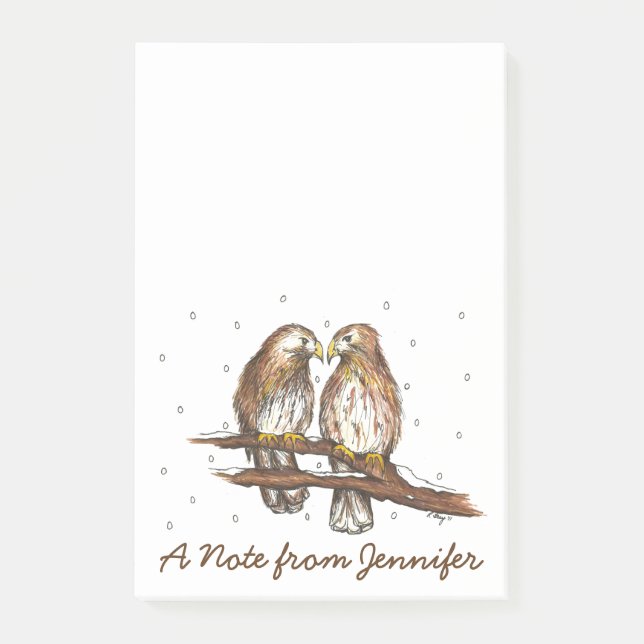 Post-it® Personnalisé Red Tail Hawk Oiseau Lovebird Poster (Devant)