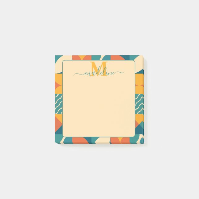 Post-it® Personnalisé Retro géométrique coloré (Devant)