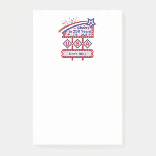 Post-it® Personnalisé USA 250–Marquise Rétro Patriotique