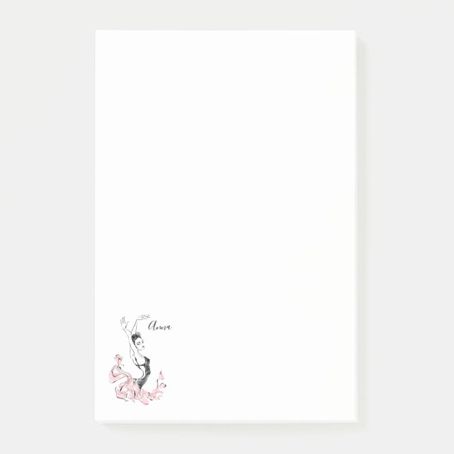 Post-it® Personnaliser Ballerina Sketch en rose (Devant)