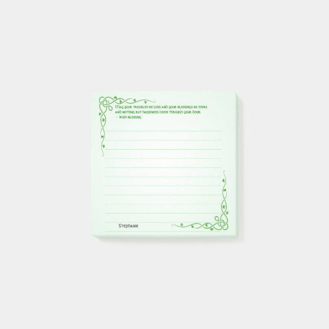 Post-it® Personnaliser : Irish Blessing (#4) Tresses celtiq (Devant)