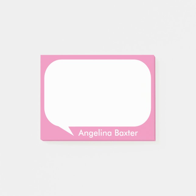 Post-it® Personnaliser rose et blanc Talk bulle (Devant)