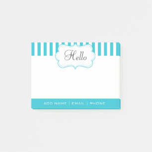 Post-it® Personnalisez les rayures bleues d'Aqua chic