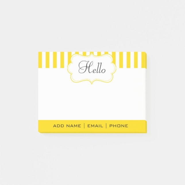 Post-it® Personnalisez les rayures chiques de jaune de (Devant)