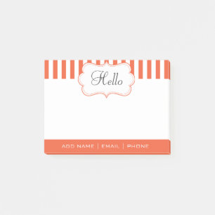 Post-it® Personnalisez les rayures chiques d'orange de