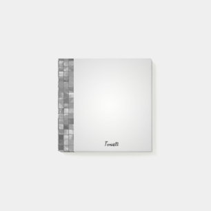Post-it® Personnalisez: Motif en mosaïque noir et blanc Fa