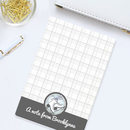 Post-it® Personnalized Nom Moderne Tartan Ice Skating