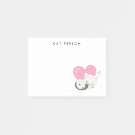 Post-it® Personne Chat Texte mignon Blanc Kitty Chat Dormir