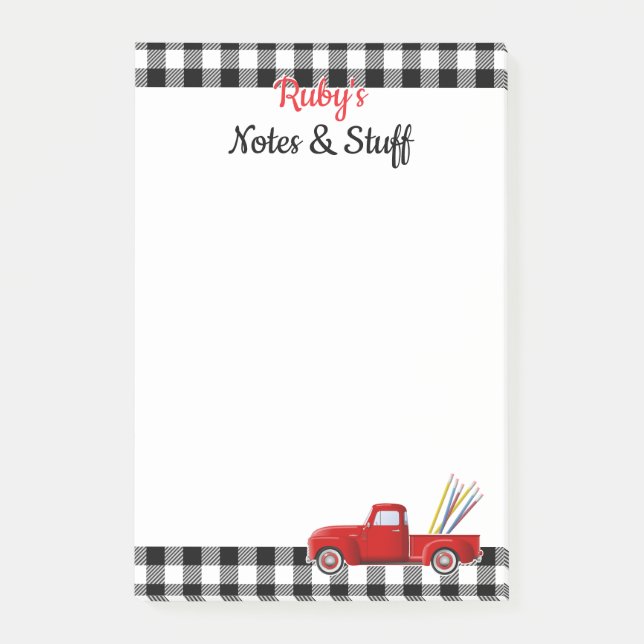 Post-it® Petit Camion rouge personnalisé (Devant)