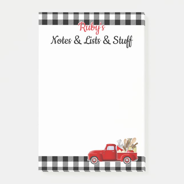 Post-it® Petit Camion rouge personnalisé (Devant)