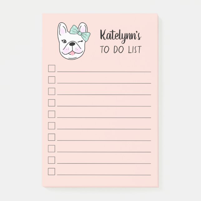 Post-it® Petit chien de taureau français| Poche| Personnali (Devant)