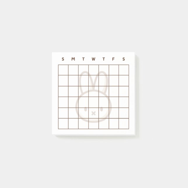 Post-it® Petit lapin en latte Calendrier Post-It Notes (Devant)