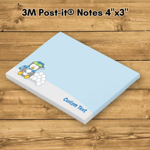 Post-it® Petit manchot assis avec des boules de neige