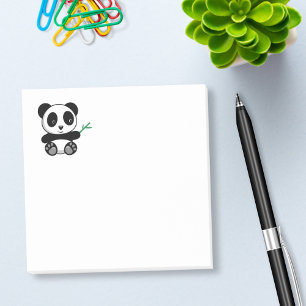 Post-it® Petit Panda mignonne avec bâton en bambou