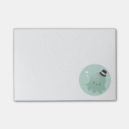 Post-it® Petit poulpe mignon utilisant un casquette