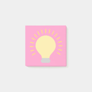 Post-it® Petite ampoule rose chaud jaune clair 3x3 Mini col
