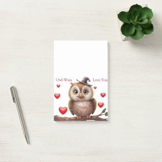 Post-it® Petite chouette Cute personnalisée sur branche (Bureau)