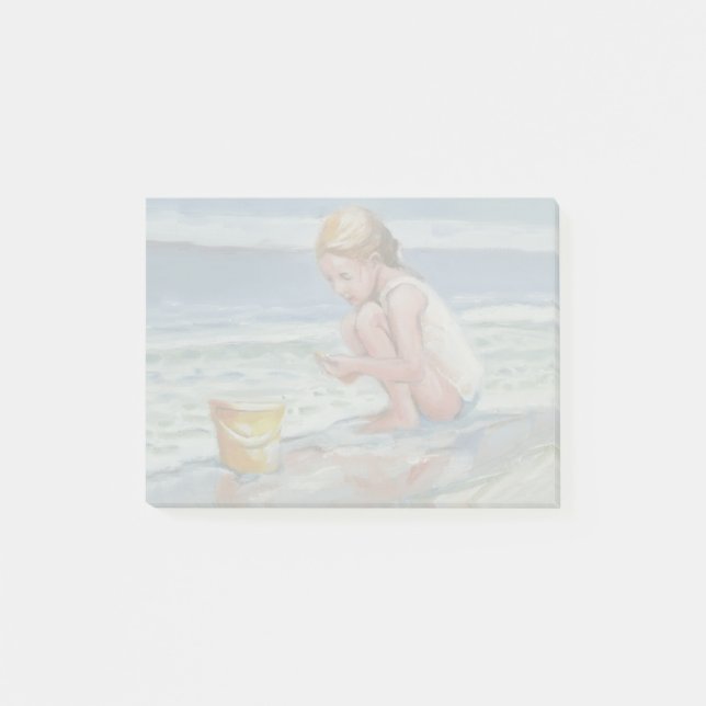 Post-it® Petite fille ramasseuse de coquillages avec un sea (Devant)