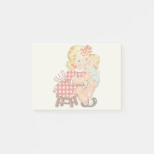 Post-it® Petite fille retro vintage poupée