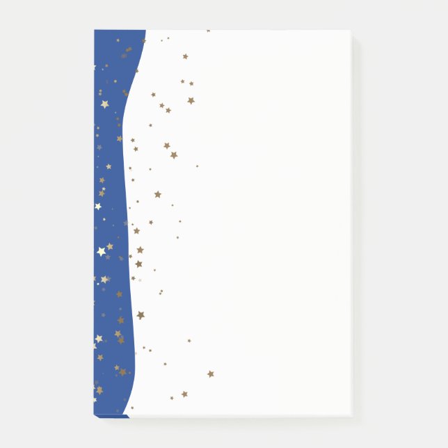 Post-it® Petite Golden Stars Wave Post-it-Notes-Blue (Devant)