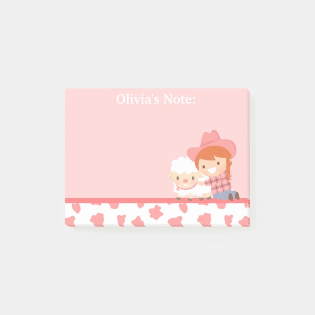 Post-it® Petite petite fille avec agneau pour les filles (Devant)