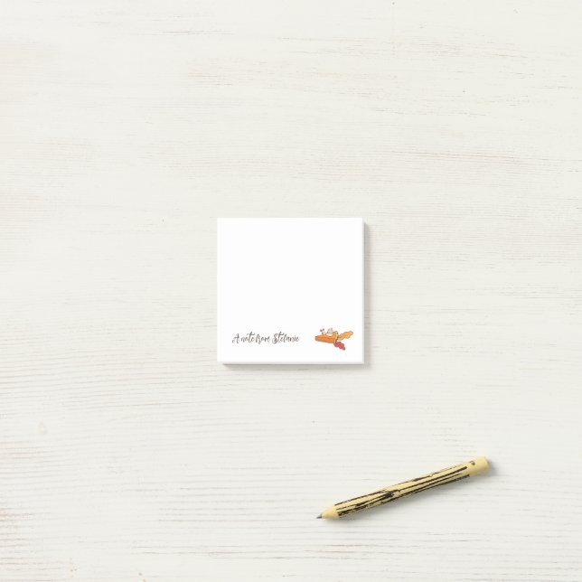 Post-it® Petite tarte citrouille personnalisée notes post-i (Sur un bureau)