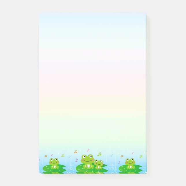 Post-it® Petites grenouilles mignonnes aux couleurs pastel (Devant)