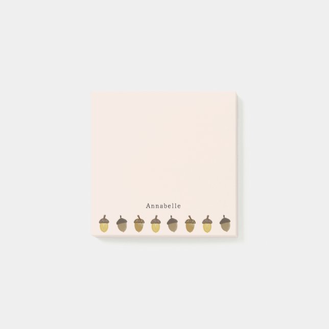 Post-it® Petits Acornes Avec Nom Personnalisé (Devant)