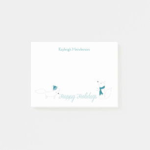Post-it® Petits Renards D'Hiver Joyeux Vacances Personnalis