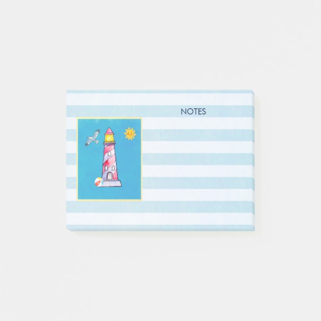 Post-it® Phare d'aquarelle rouge (Devant)