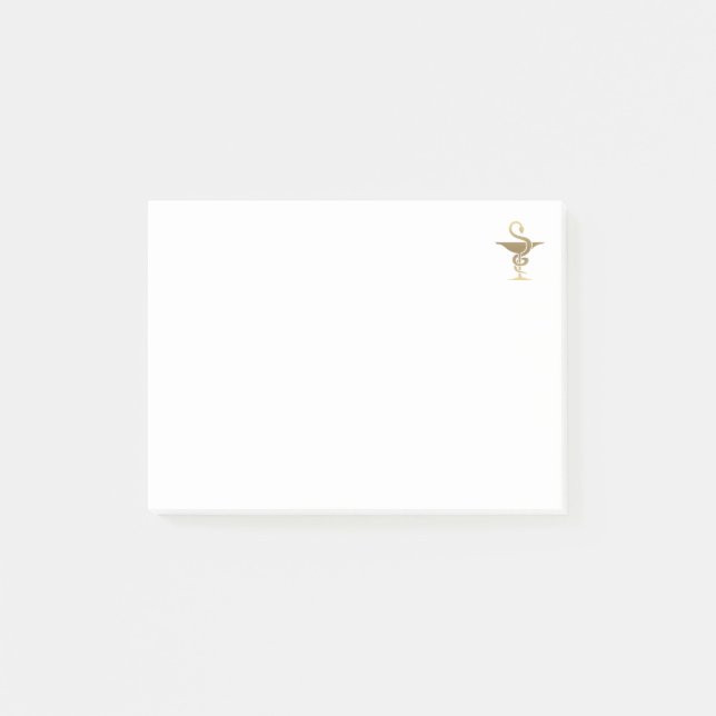 Post-it® Pharmacien - Gold Bowl of Hygeia Symbol (Devant)