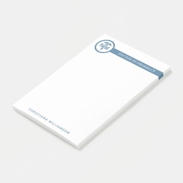 Post-it® PharmD Docteur en pharmacie Pharmacy Graduation Ph (Incliné)