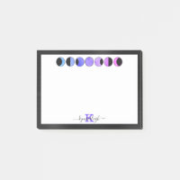 Phases de la lune de glam Nom du monogramme Petit