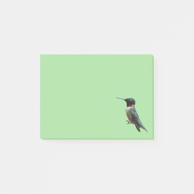 Post-it® Photographie d'oiseau de colibri à gorge rubis (Devant)