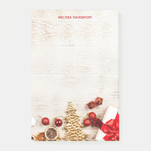 Post-it® Photographie en bois rustique avec objets de Noël