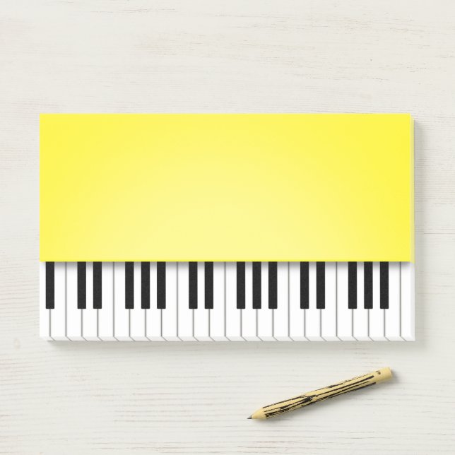 Post-it® Piano Clavier Musique Jaune joyeuse (Sur un bureau)