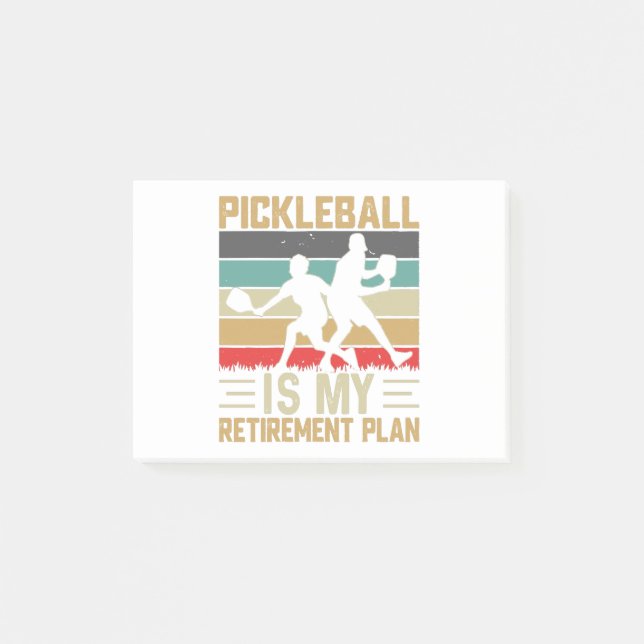 Post-it® Pickleball Est Mon Plan De Retraite Drôle Pickleba (Devant)