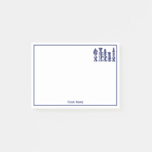 Post-it® Pièces de jeu d'échecs Art vintage bleu