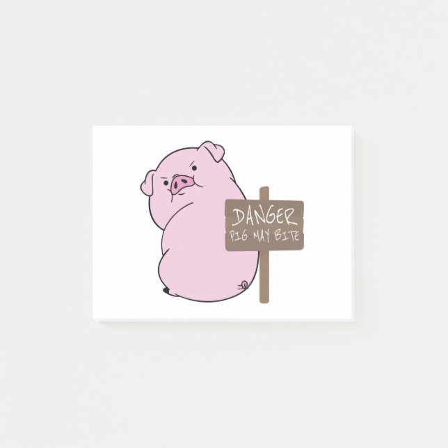 Post-it® Pig May Bite Post-It Notes (Devant)