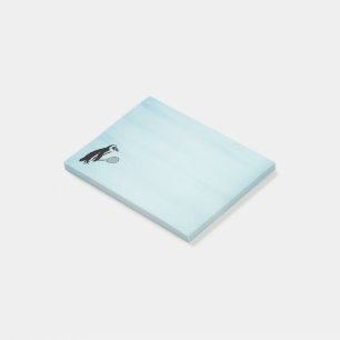 Post-it® Pingouin avec raquette de tennis sur Arrière - pla