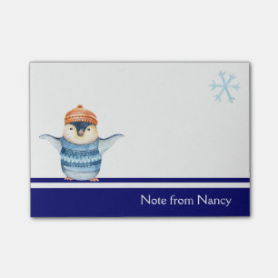 Post-it® Pingouin d'aquarelle mignonne